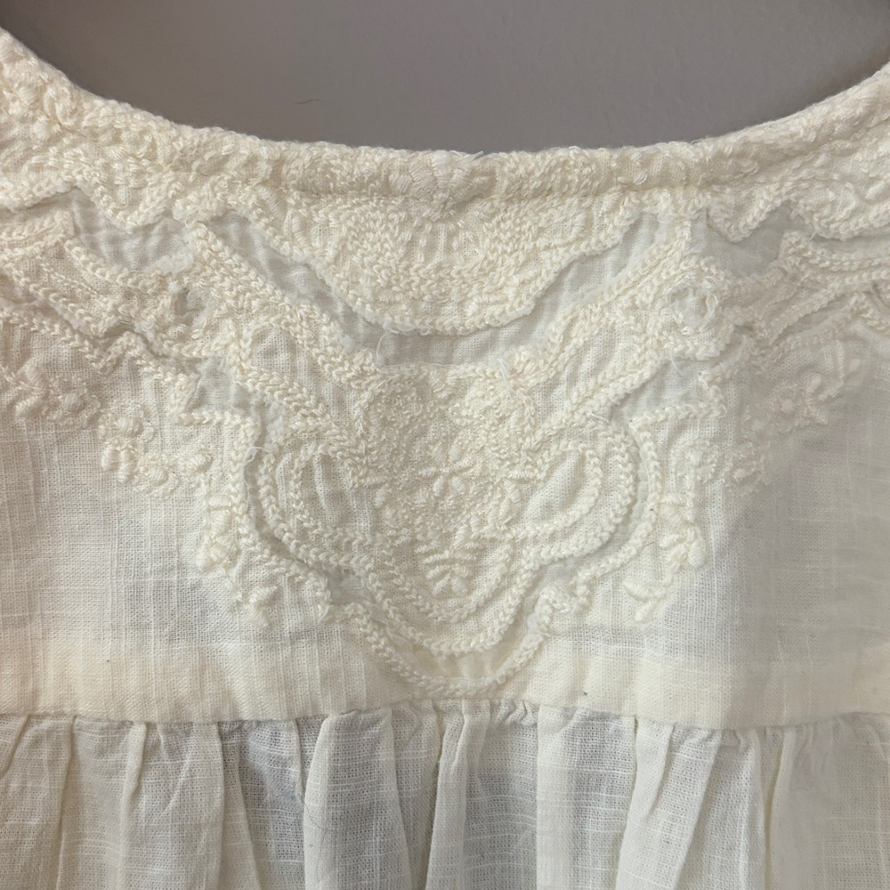 SOLD/NOT FOR SALE Free People Laurie Embroidered Blouse Boho Small Victorian - Picture 8 of 11